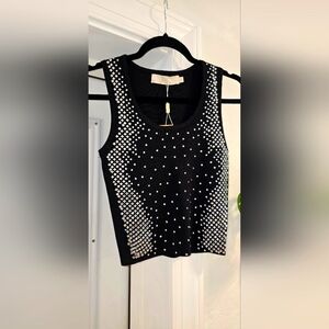 NWT LC Collection Rhinestone Knit Top Womens Size Medium